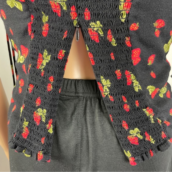 Reformation Black Strawberry Print Tank Top - Picture 11 of 13